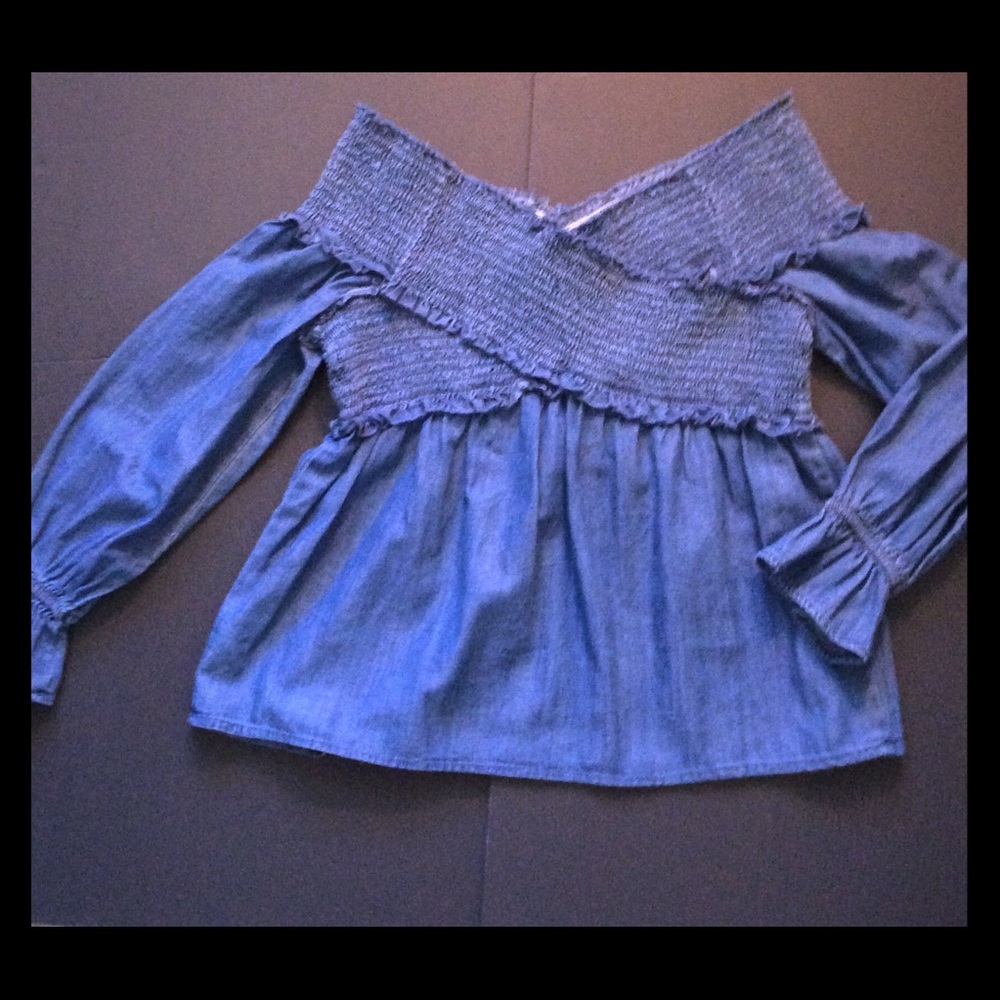 Off the shoulder denim top